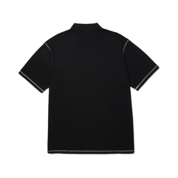 WAFFLE KNIT CONTRAST POLO TOP - immagine 2