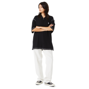 WAFFLE KNIT CONTRAST POLO TOP - immagine 5