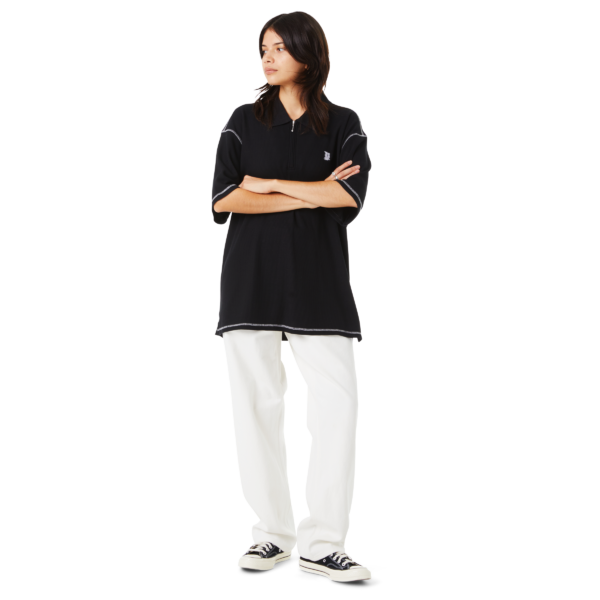 WAFFLE KNIT CONTRAST POLO TOP - immagine 5