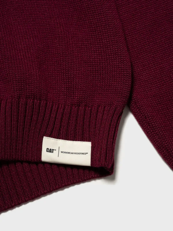 CARDIGAN JAQUARD BORDEAUX - immagine 6