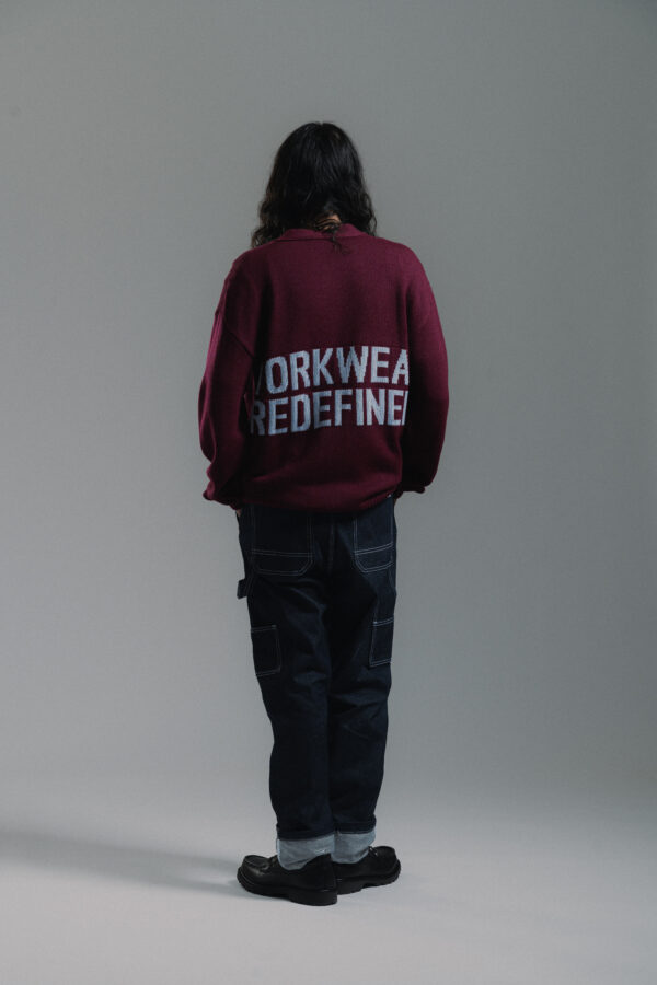 CARDIGAN JAQUARD BORDEAUX - immagine 2