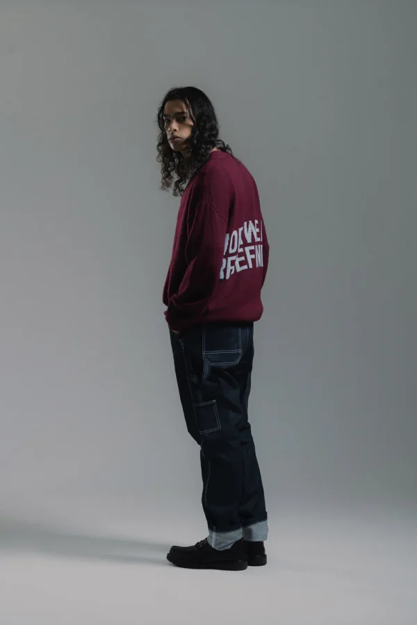 CARDIGAN JAQUARD BORDEAUX