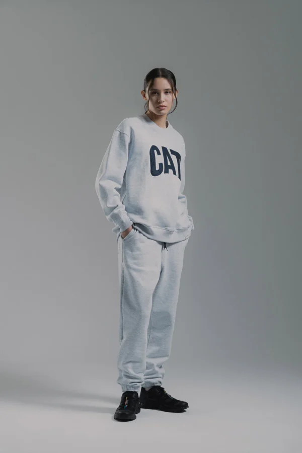 LABEL FLEECE PANT | HEATHER GREY