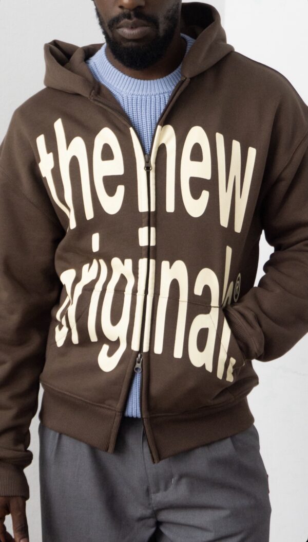 big logo zip up hoodie acid brown - immagine 3
