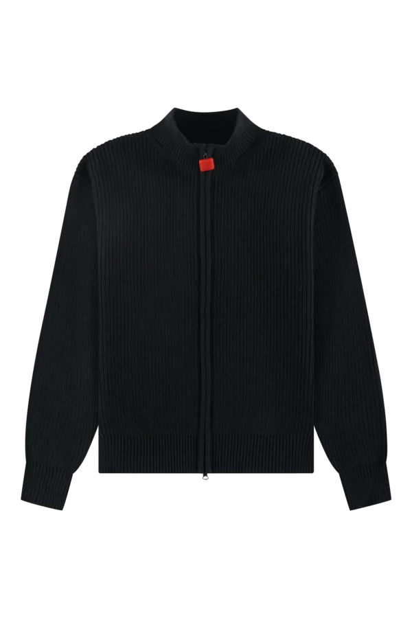 fisherman rib zip up sweater black - immagine 2